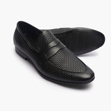 Weave Textured Penny Slip Ons black side and sole