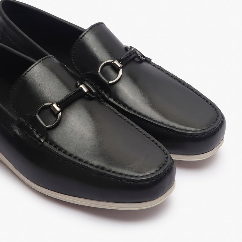 Casual Horsebit Slipons black side angle zoom