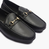 Leather Loafers with Buckle black side angle zoom