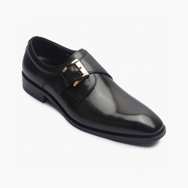 Classic Single Buckle Monk black side single