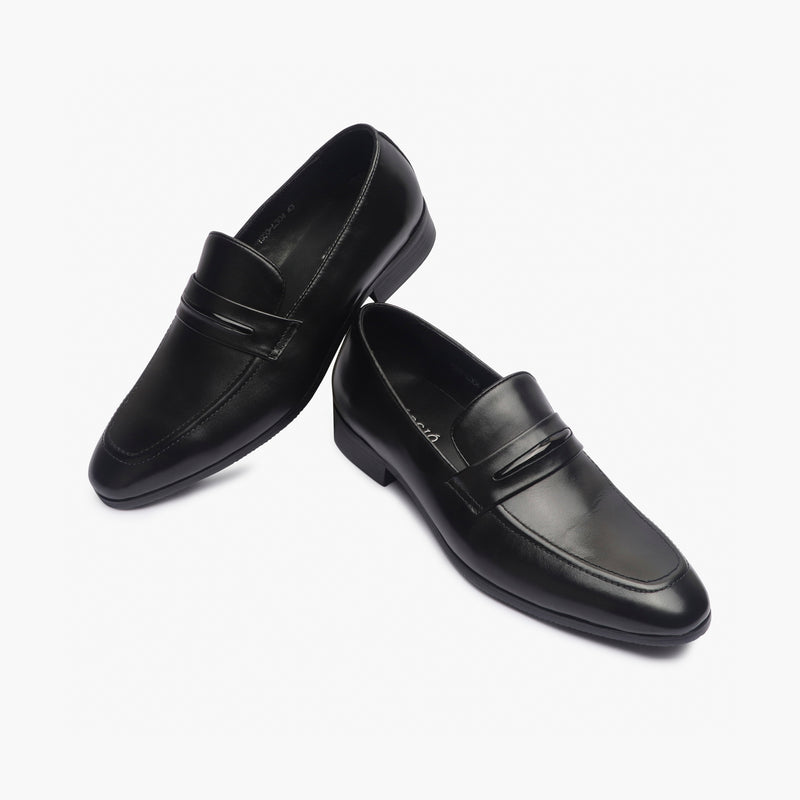 U-Tip Formal Slip Ons black 