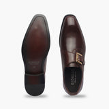 Classic Single Buckle Monk coffee top and sole