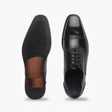 Medallion Toe Semi Brogue Lace ups black top and sole