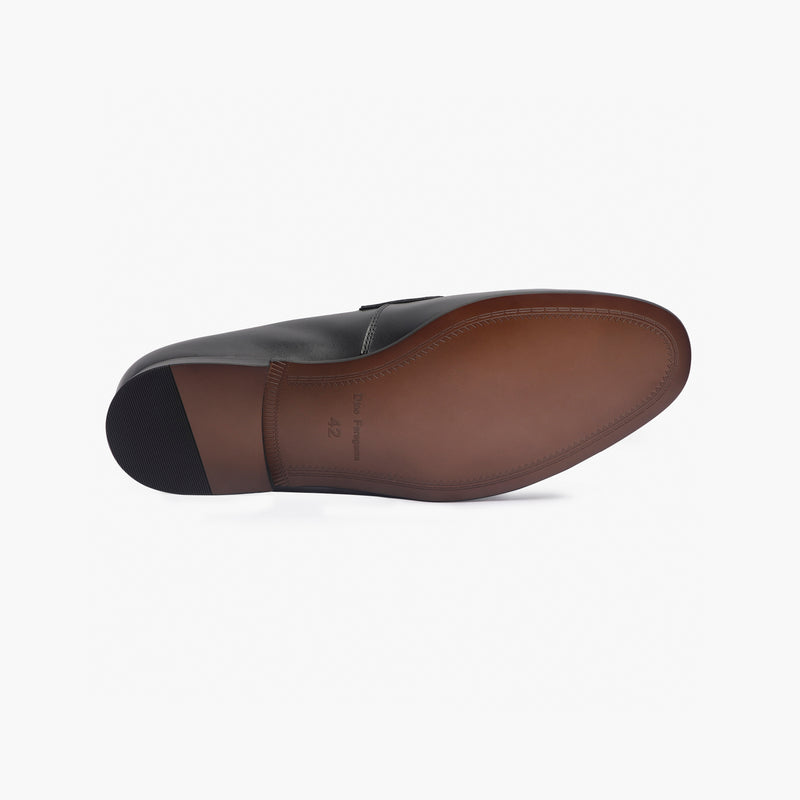 U Tip Penny Loafers black sole