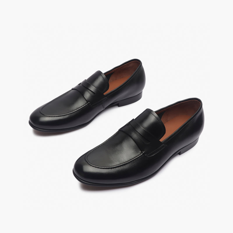 U Tip Penny Loafers black opposite side