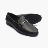 Grain Leather Loafers with Metal Bit black side and sole