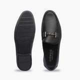 Grain Leather Loafers with Metal Bit black top and sole