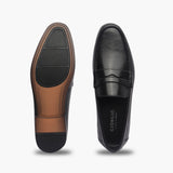 Formal Penny Slip Ons black top and sole