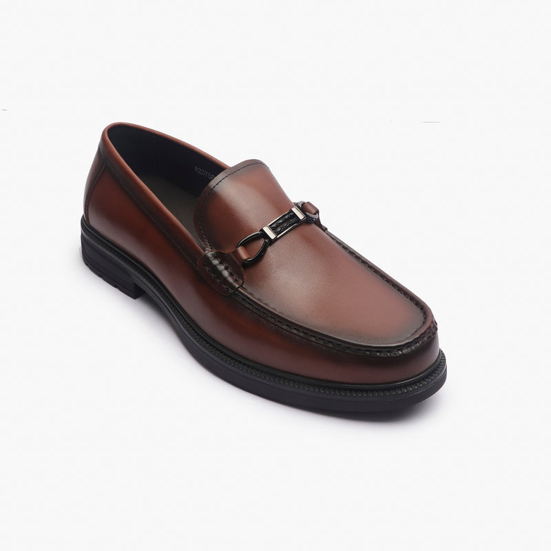 Sheridan Minimal Metal Bit Slip On cognac side single