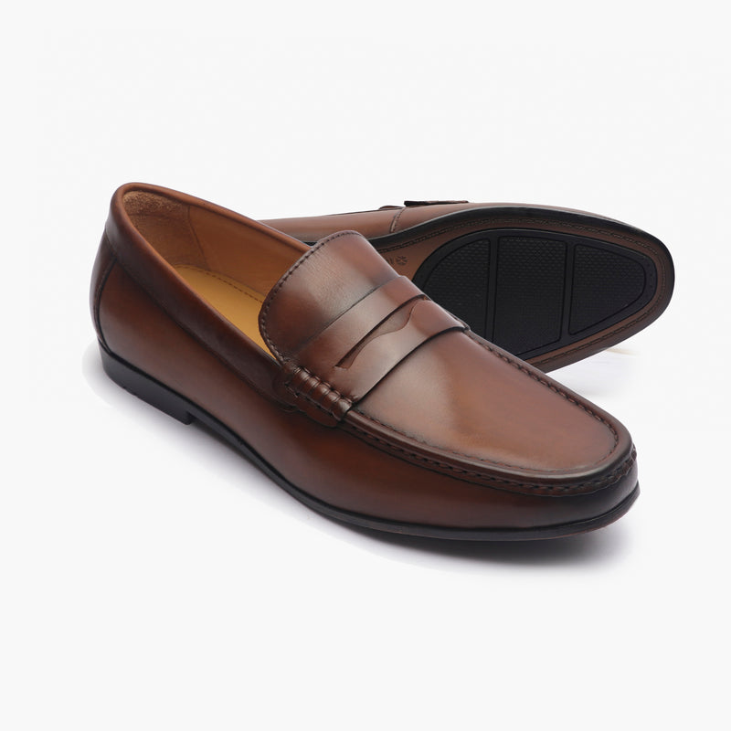 Formal Penny Slip Ons black side and sole