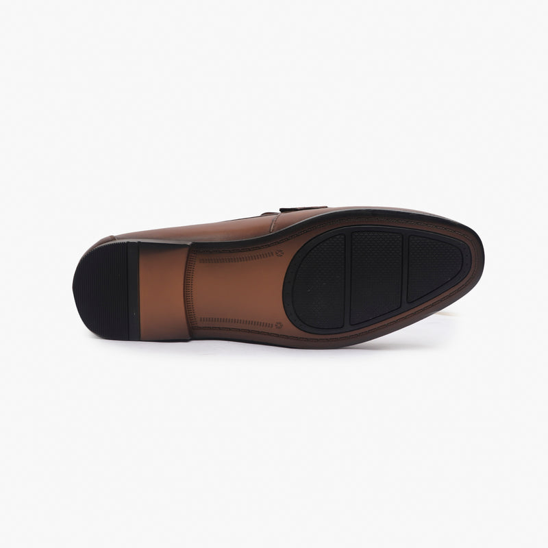 Formal Penny Slip Ons brown sole