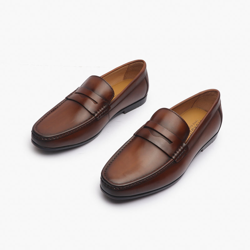 Formal Penny Slip Ons brown opposite side