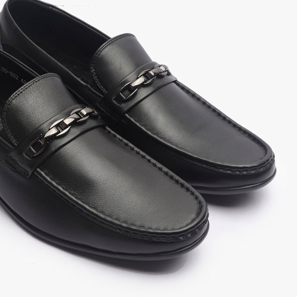 Loafers With Chainlink Buckle black side angle zoom