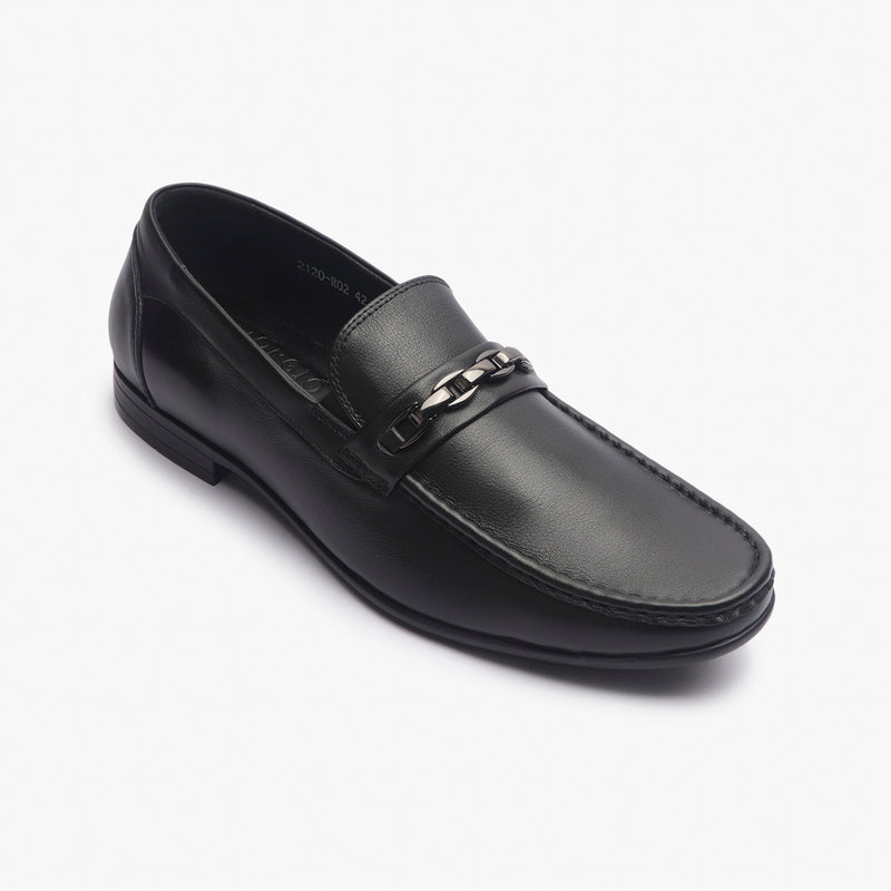  Loafers With Chainlink Buckle black side single