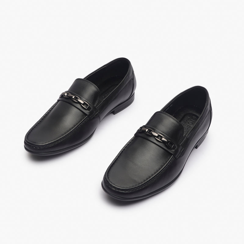 Loafers With Chainlink Buckle black opposite side