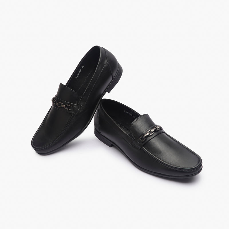 Loafers With Chainlink Buckle black 