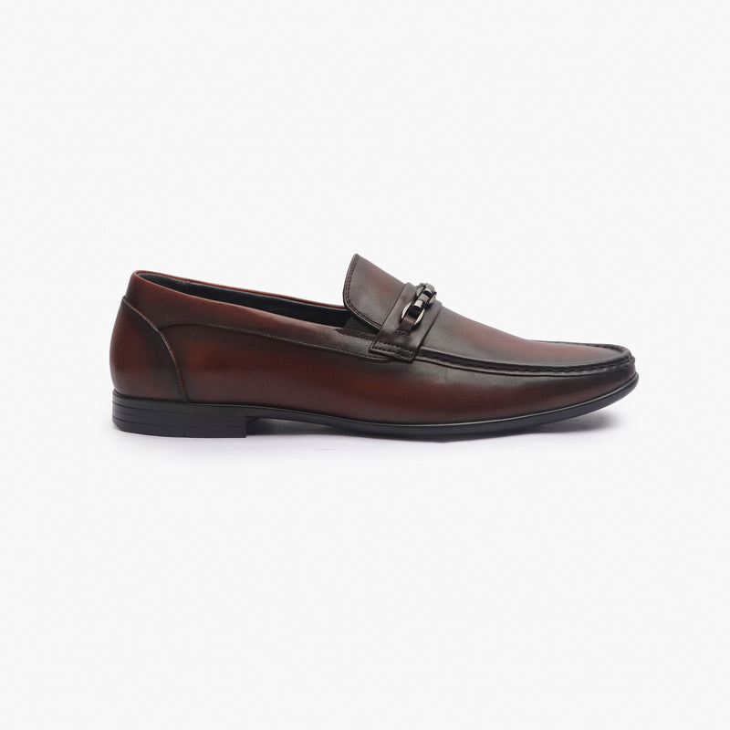 Loafers With Chainlink Buckle red side profile