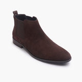 Suede Leather Chelsea Boots brown side single