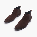 Suede Leather Chelsea Boots brown opposite side