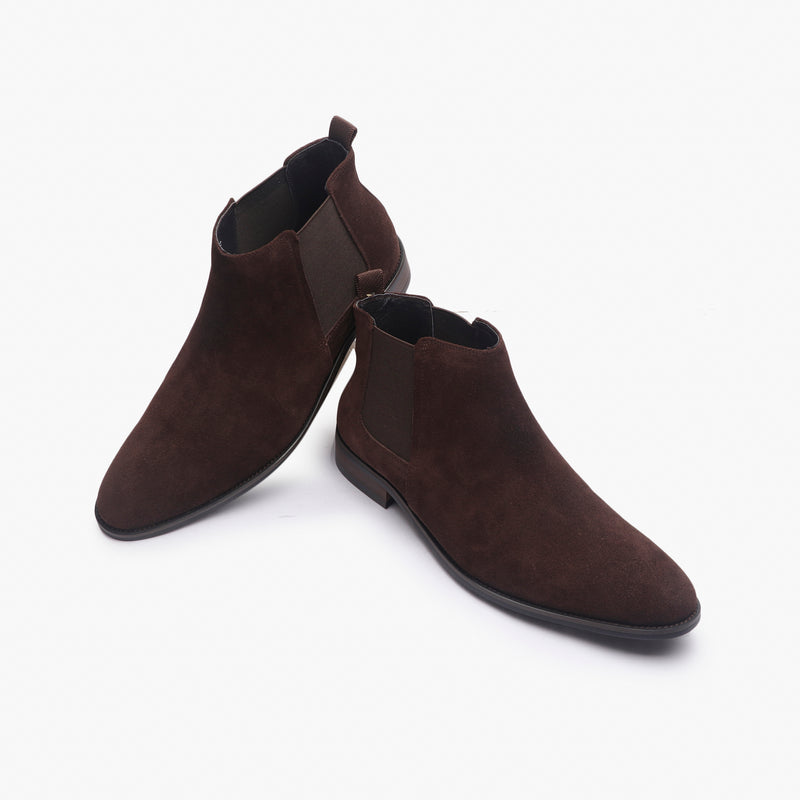 Suede Leather Chelsea Boots brown