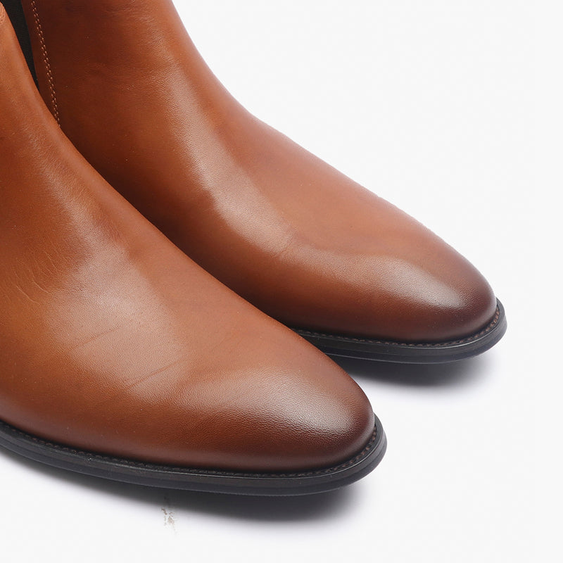 Chelsea Boots with Side Buckle cognac side angle zoom