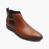  Chelsea Boots with Side Buckle cognac side single