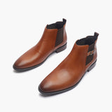 Chelsea Boots with Side Buckle cognac opposite side