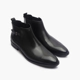 Chelsea Boots with Side Buckle black side angle