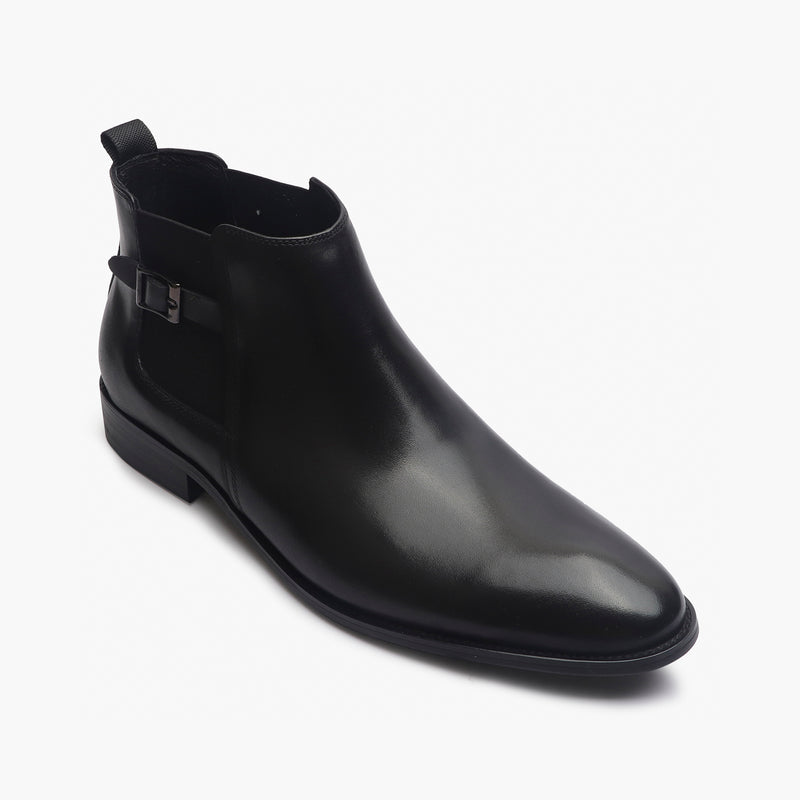 Chelsea Boots with Side Buckle black side single