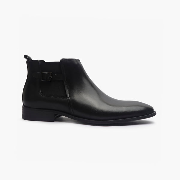 Chelsea Boots with Side Buckle black side profile