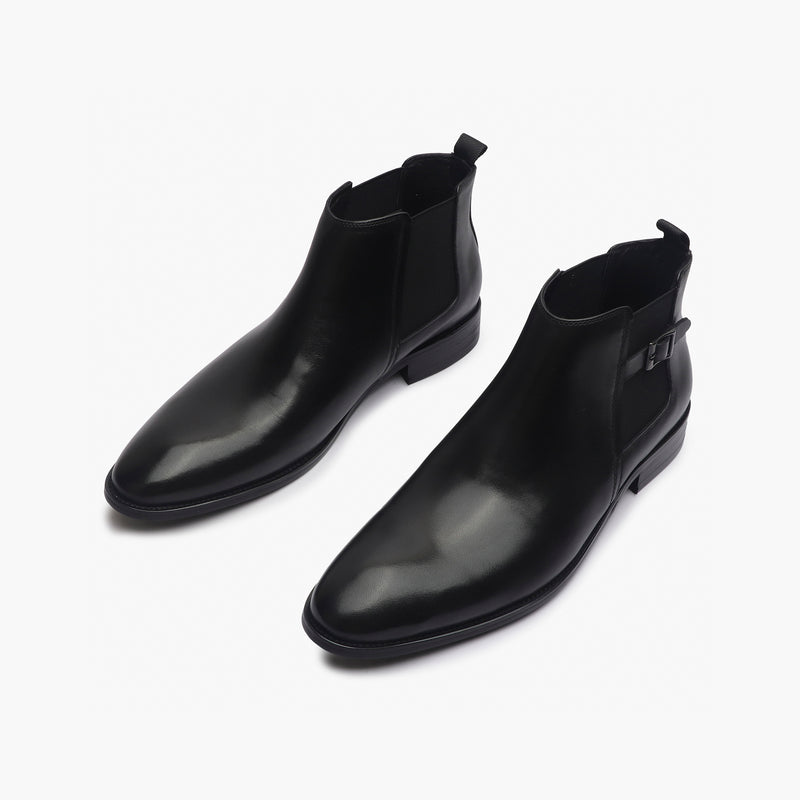 Chelsea Boots with Side Buckle black opposite side