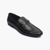  Croc Detail Moccasin black side single