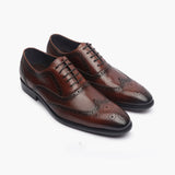 Brushed Leather Brogues brown side angle