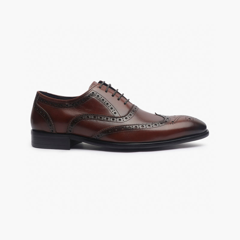 Brushed Leather Brogues brown side profile