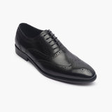 Brushed Leather Brogues black side single