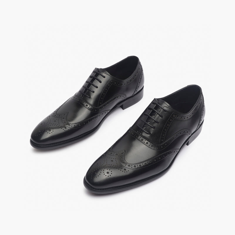 Brushed Leather Brogues black opposite side