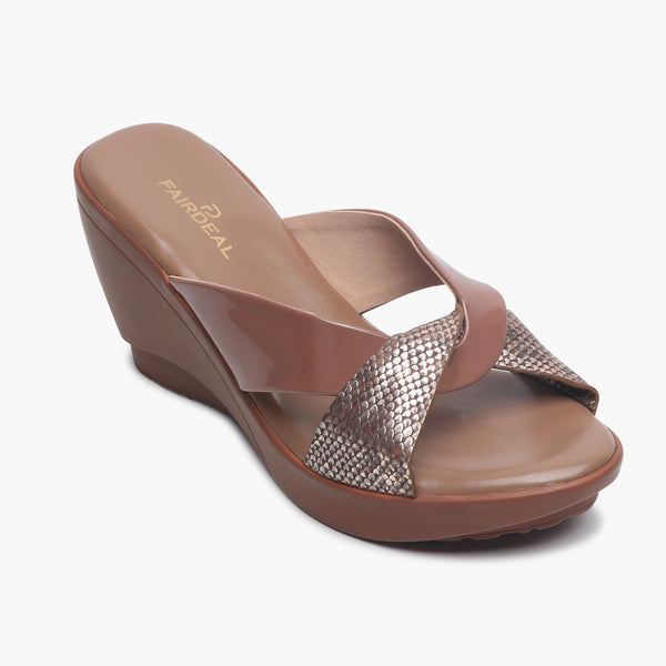 Contemporary Cross Wedges brown side profile