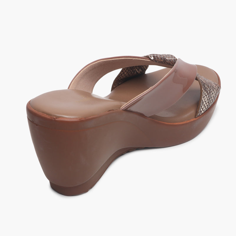 Contemporary Cross Wedges brown back