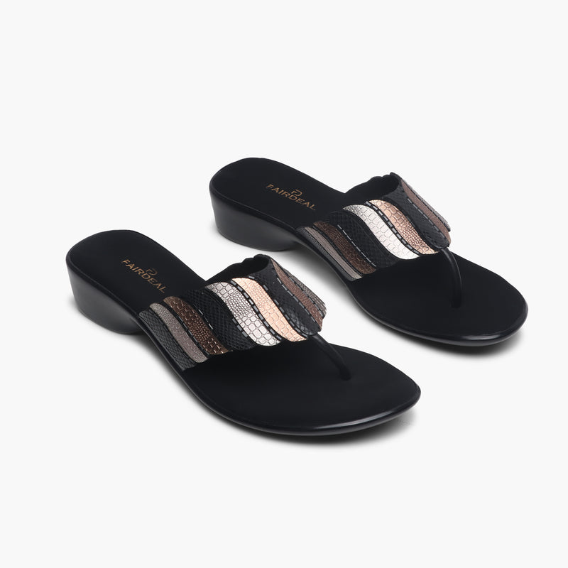 Dual Pattern Slip Ons black side angle