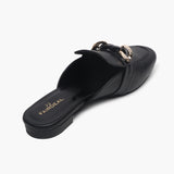 Chainlink Accented Flat Mules black back