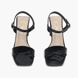 Angular Sculptural Heel Sandals black front