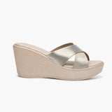 Dual Tone Cross Wedges gold side profile