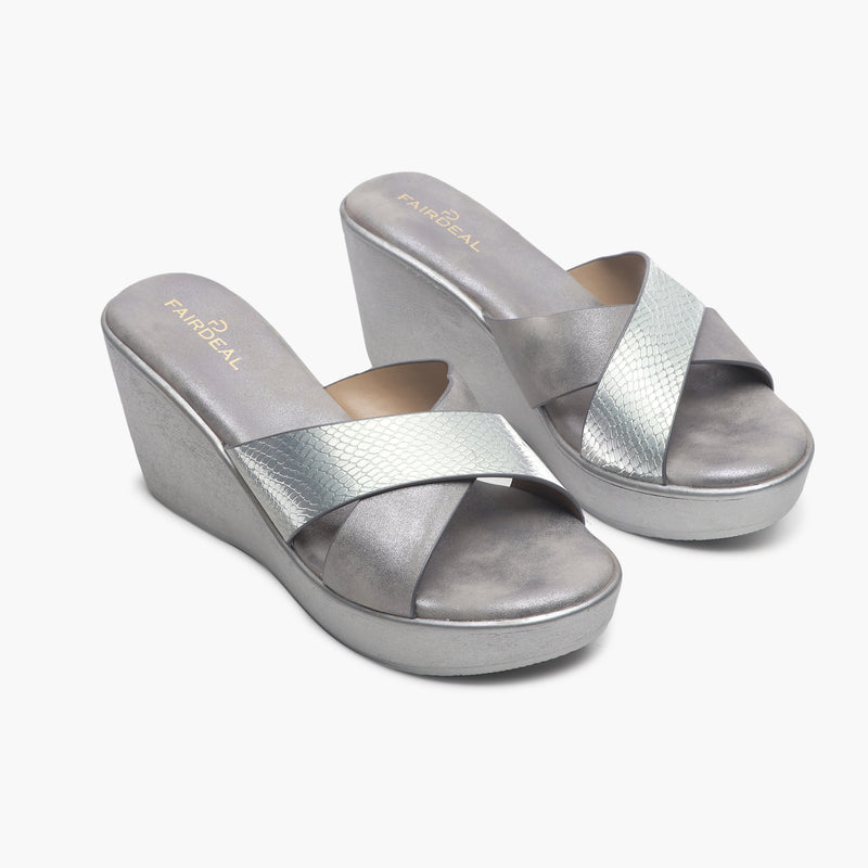 Dual Tone Cross Wedges grey side angle