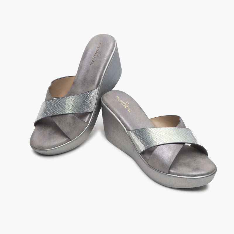 Dual Tone Cross Wedges grey