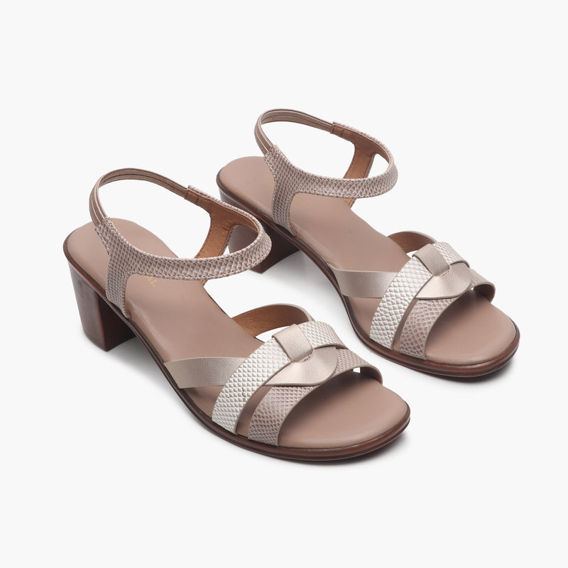 Strappy Lightweight Sandals beige side angle