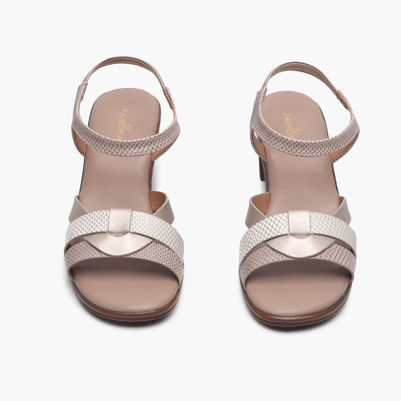 Strappy Lightweight Sandals beige front