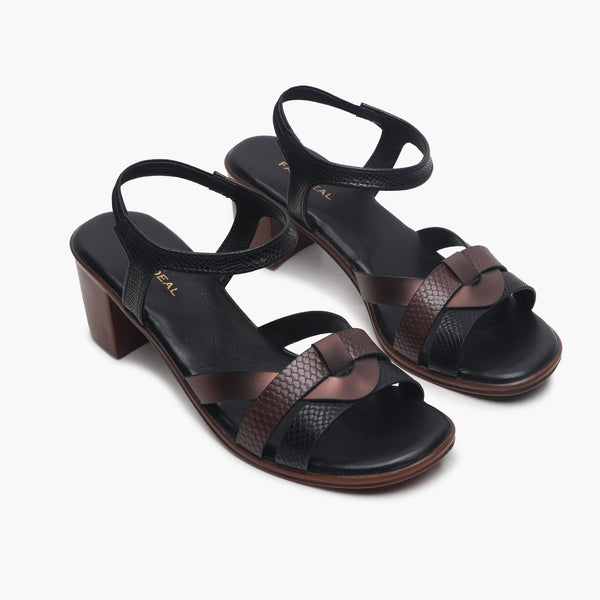 Strappy Lightweight Sandals black side angle