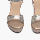 Wedge Heel Sandals gold front