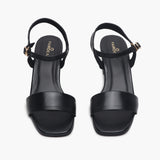 Classic Block Heel Sandals black front