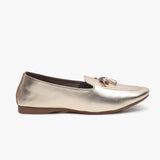 Tassle Accented Loafers gold side profile